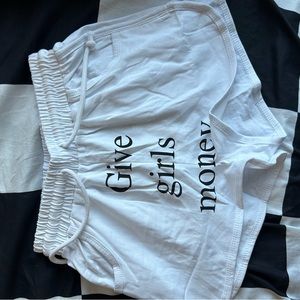 Praying NWT give girls money draw string shorts